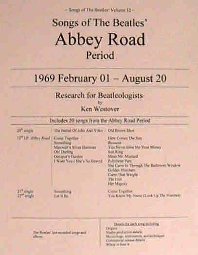 Photo of cover of Songs of The Beatles' Abbey Road Period